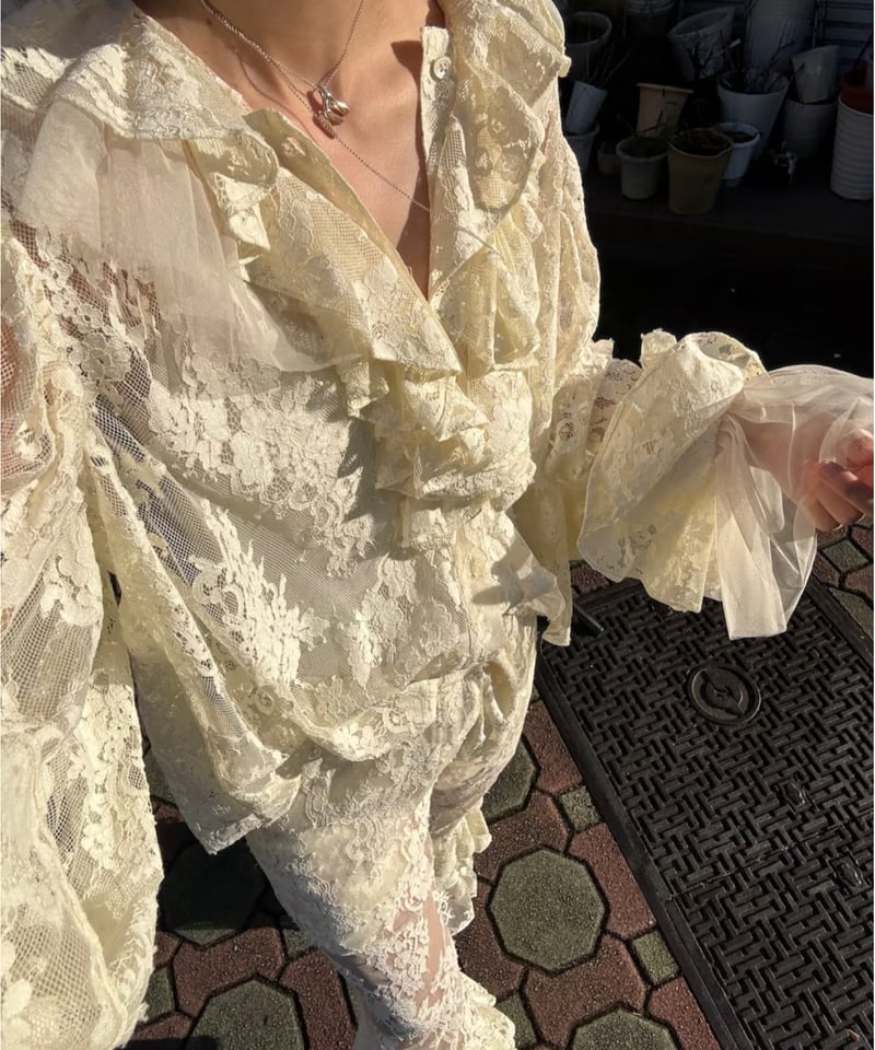 VIVIANO / Tulle Layered Lace Shirt | JURK shop