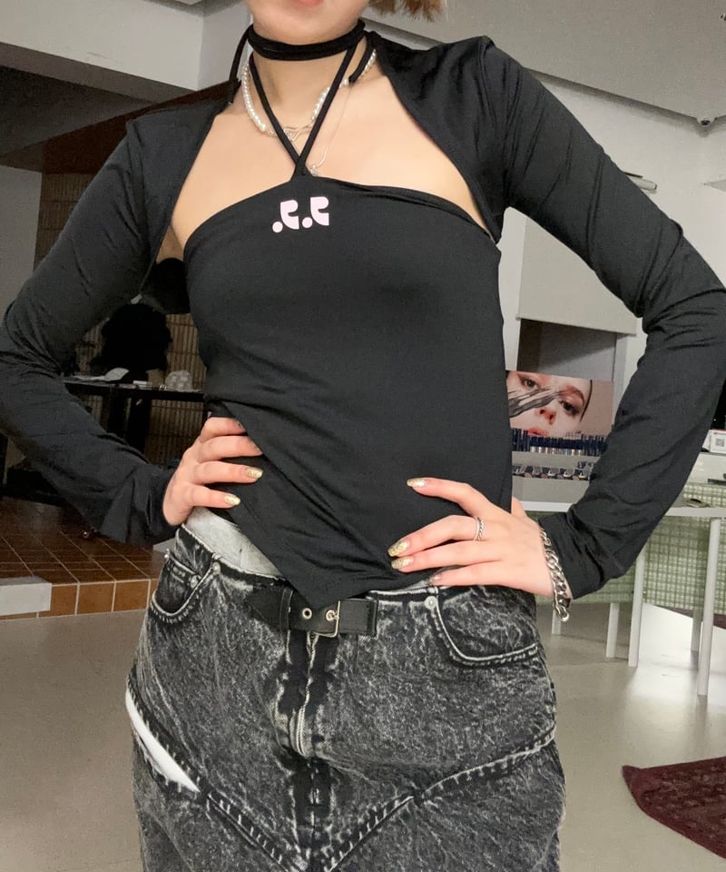 トップス Rest & Recreation RR BOLERO + HALTER TOP RR)Rest & Recreation / bolero + halter top | J