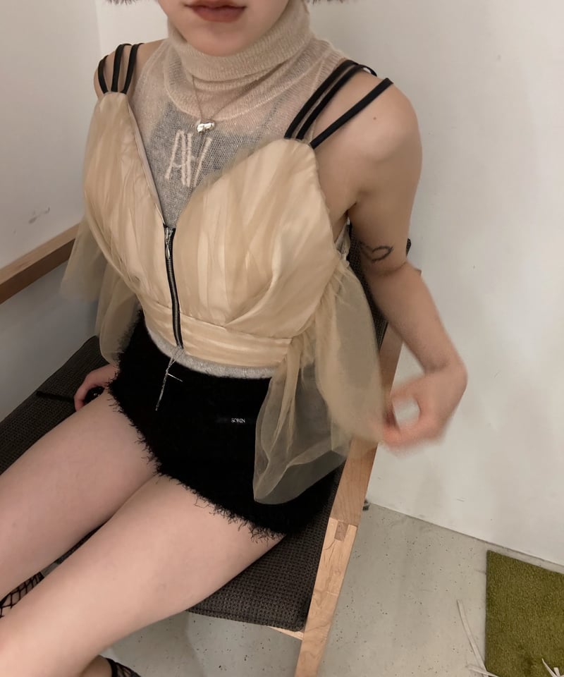 MURRAL ミューラル Flutter tulle bustier