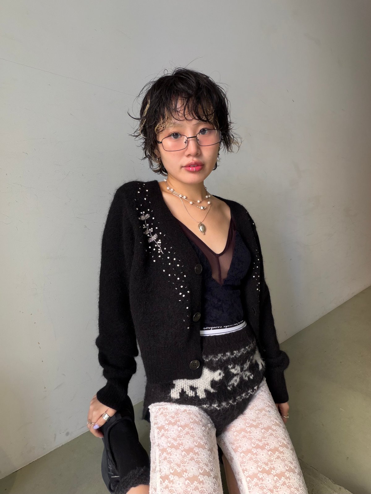 fetico】SHEER PANELED VELOUR BODYSUIT FETICO(フェティコ)のSHEER