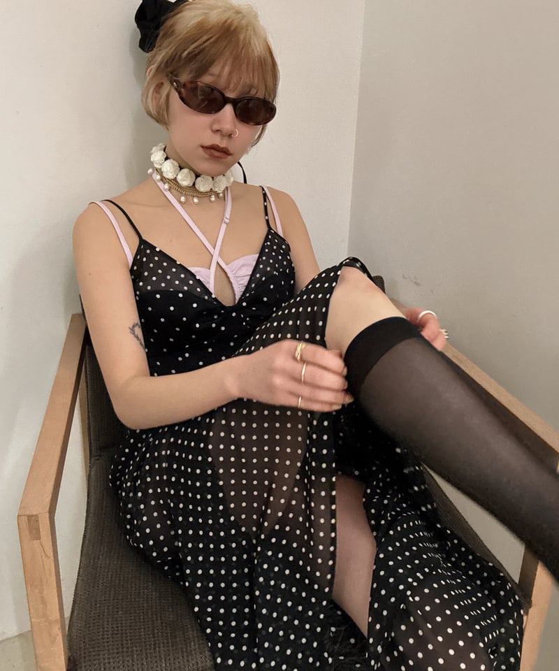 FETICO LACE KNIT SLIP DRESS（レースキャミソール） FETICO LACE KNIT SLIP DRESS（レースキャミソール）｜FETICO LACE