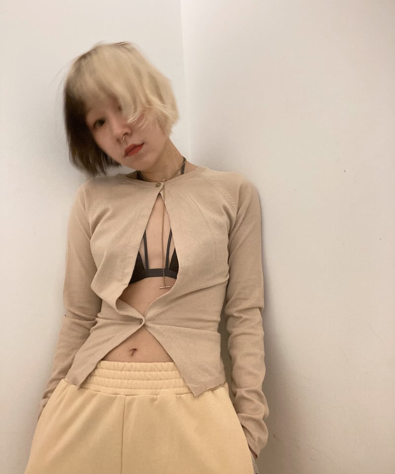 Little $uzie / Cotton Cashmere Slash Waist Kni