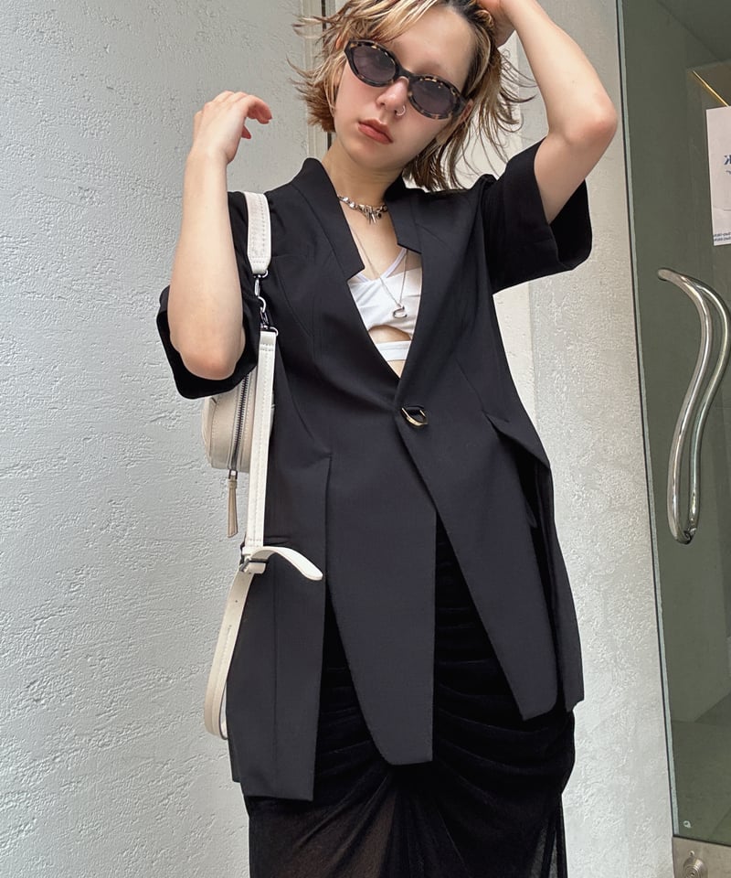 ジャケット・アウター MURRAL Dress jacket (Black) MURRAL / Branching half sleeve jacket | JURK sh