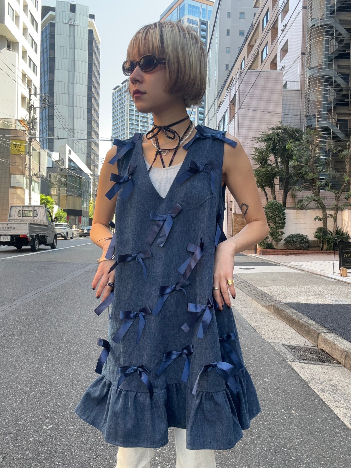 Sister Jane ワンピース LYRICAL BOW MINI DRESS DRD540 sisterjane / lyrical bow mini dress | JURK shop