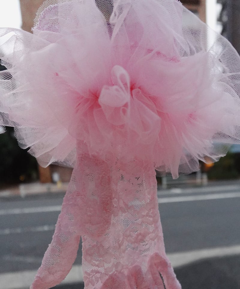 VIVIANO × JURK / Tulle & Lace Gloves(pink) | JU