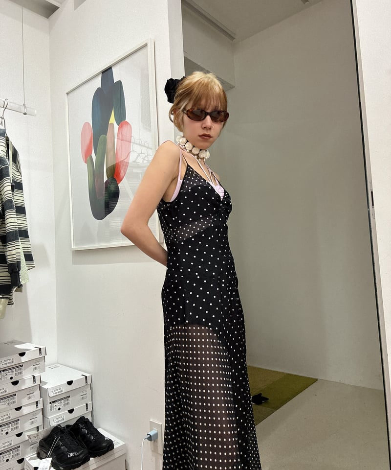 【FETICO】 SHEER COMBINED SLIP DRESS FETICO / SHEER COMBINED SLIP DRESS | JURK shop