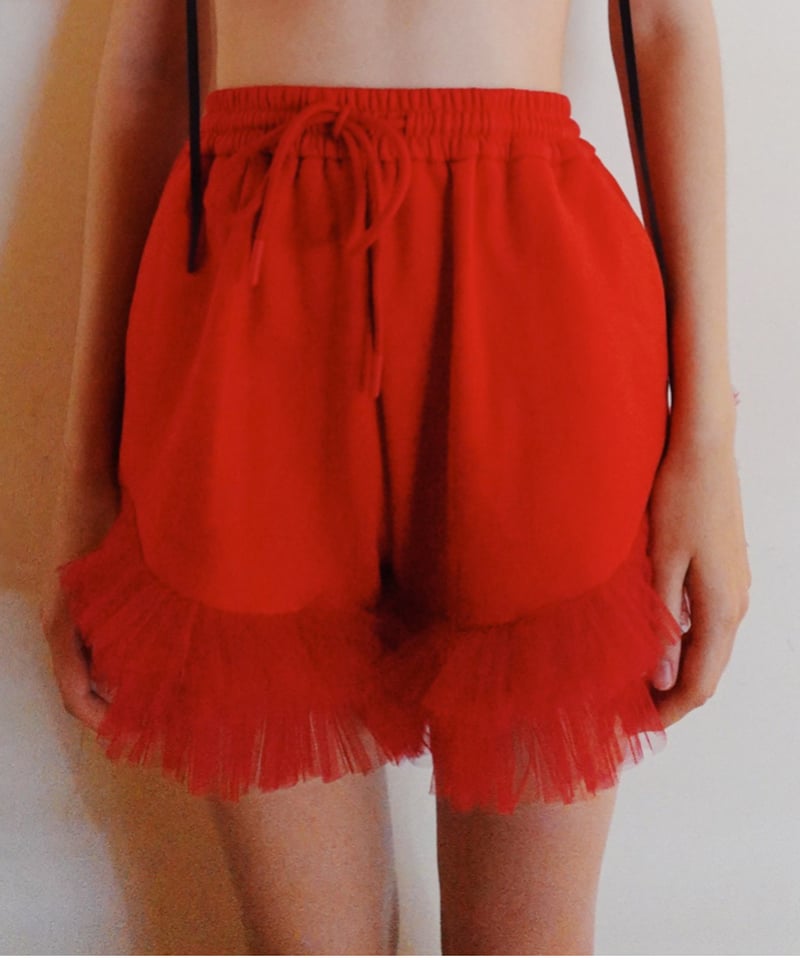 VIVIANO × JURK / Tulle Shorts(red) | JURK shop