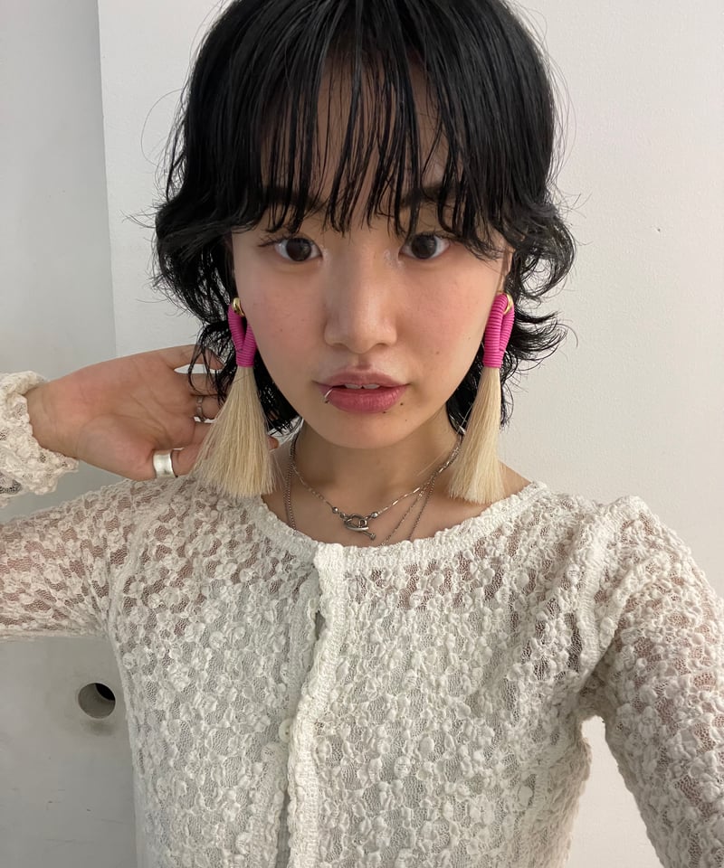 FUMIE=TANAKA / straight horse earring | JURK sh Jantje ontembaar FUMIE TANAKA イアリング黒赤