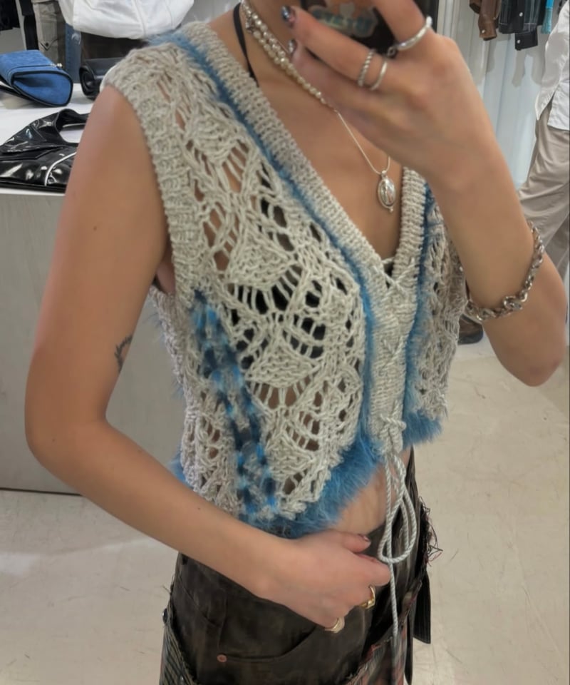 Andersson Bell / western lace-up knit vest | JU