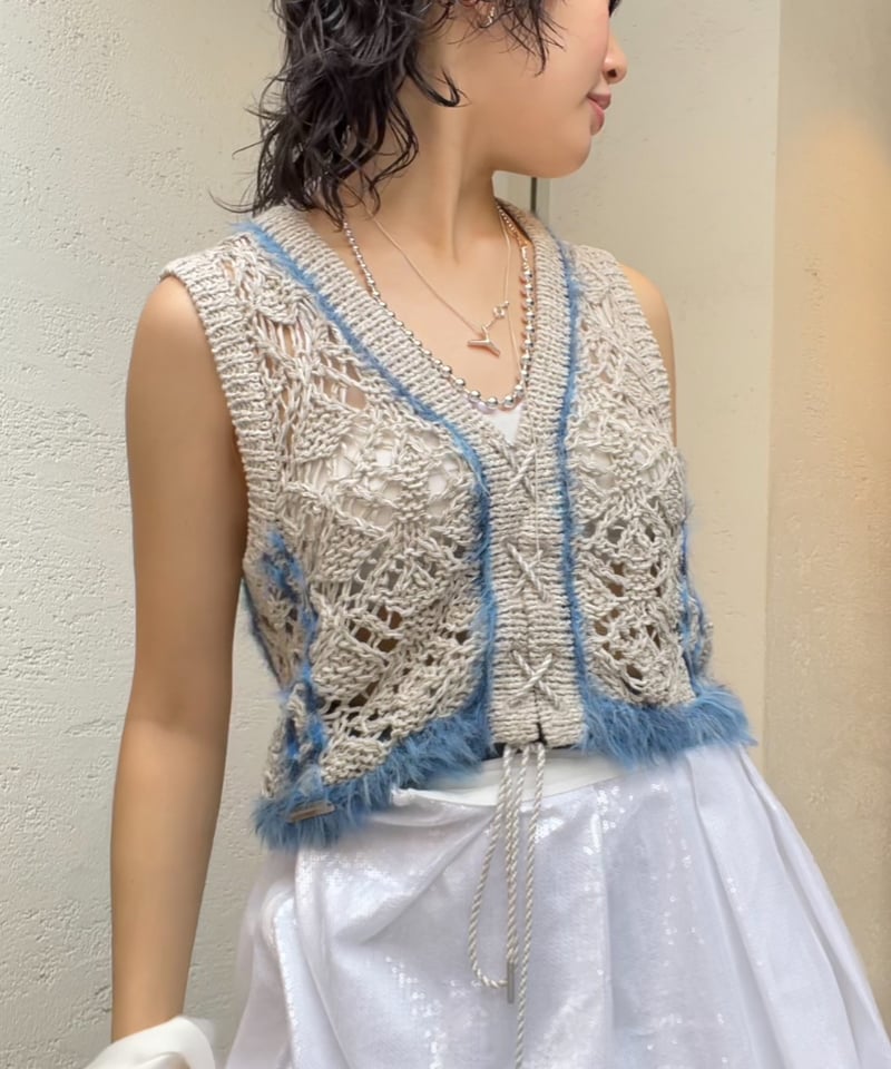 Andersson Bell / western lace-up knit vest | JU