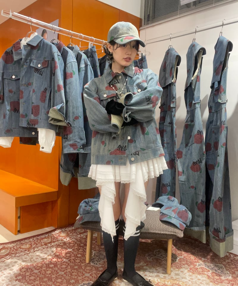 VIVIANO×JURK / rose print denim cap | JURK shop