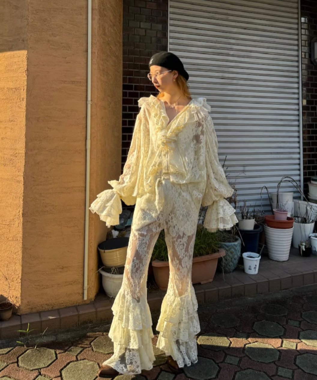 VIVIANO / Tulle Layered Lace Shirt | JURK shop