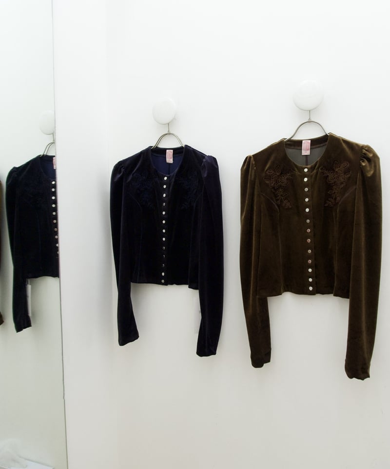 FETICO　ROSE-EMBROIDERED VELOUR CARDIGAN 2edd3bf3f05b38757b881019793999