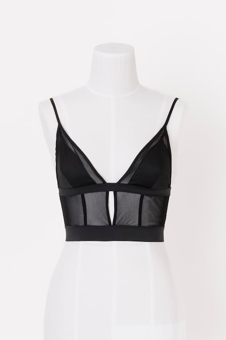 トップス FETICO Satin & Mesh Combined Cami Top FETICO / SATIN & MESH COMBINED CAMI TOP | JURK