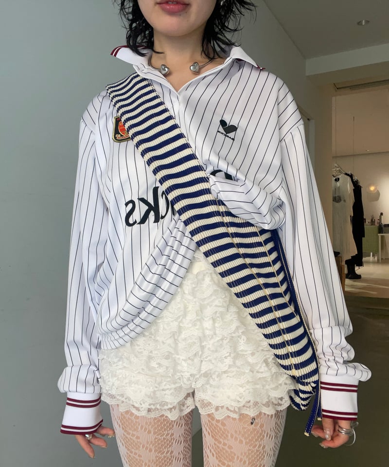トップス Basicks OVERSIZED STRIPE FOOTBALL SHIRT BASICKS - 【25SS】オーバーサイズ ストライプ フットボール