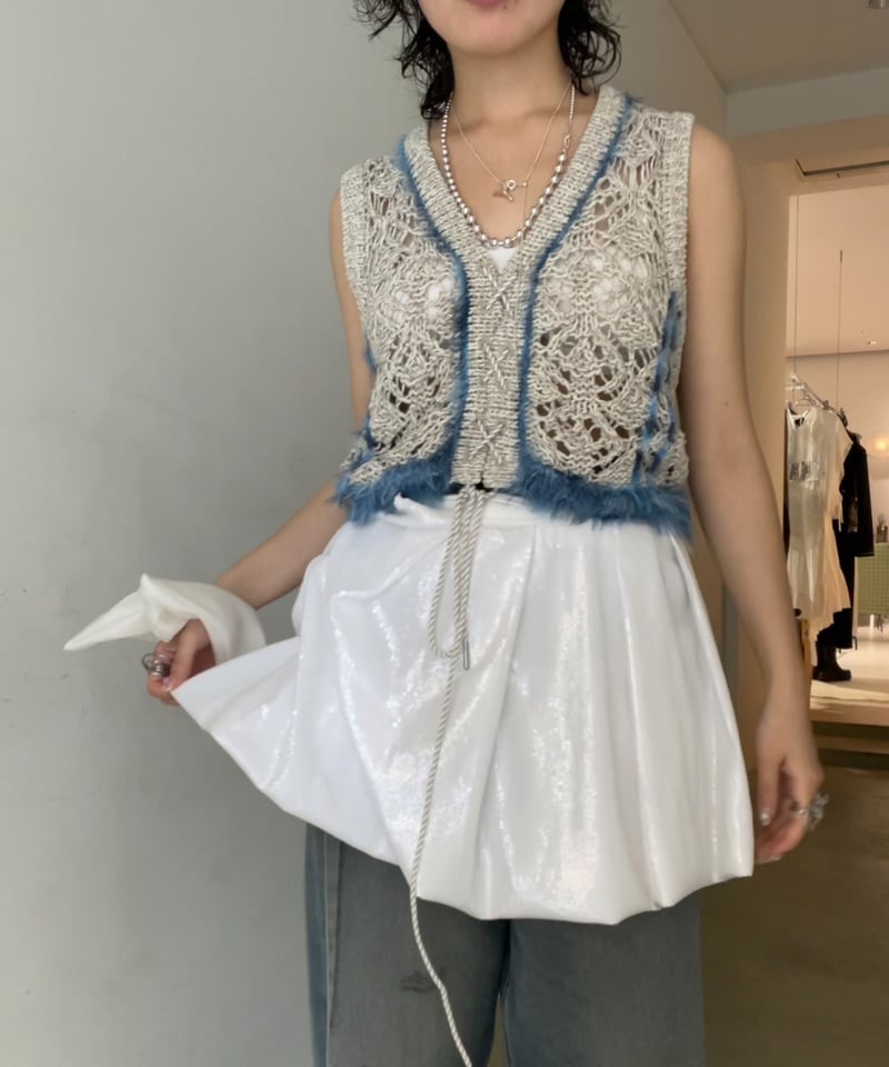トップス ANDERSSON BELL * SUSTAINABLE KNIT VEST Andersson Bell - Fluffy Sleeveless Knit Top | HBX - Globally