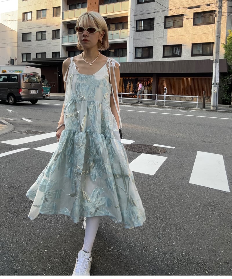 Sister Jane☆Dream バブルヘム Floral-Jacquard ドレス【UK発】 Dream sister jane / Mable Jacquard Cami Dress |