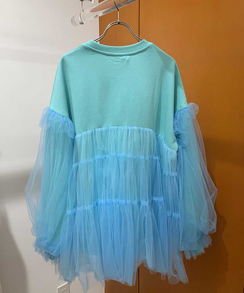 VIVIANO / Ruffle Trimmed Tulle sweat shirt | ju...