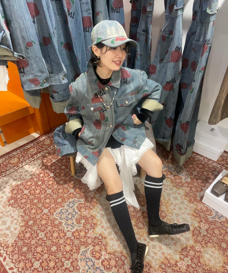 VIVIANO×JURK / rose print denim cap | JURK shop
