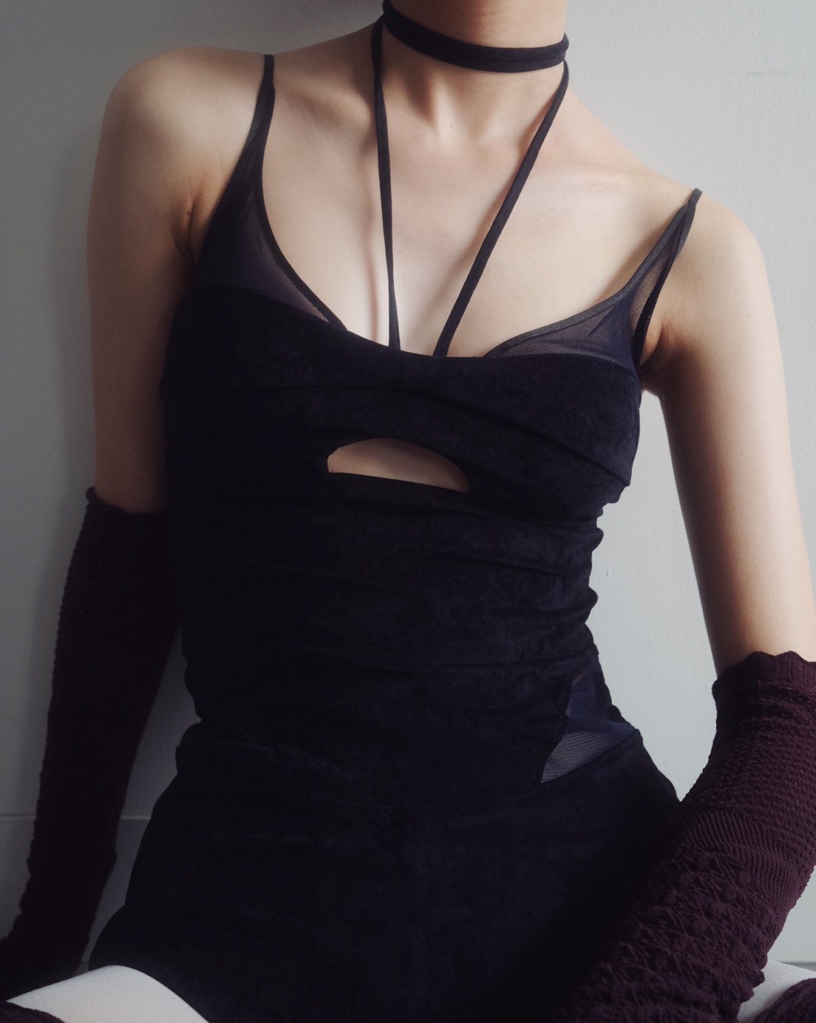 下着・アンダーウェア FETICO/SHEER PANEL VELVET BODYSUIT FETICO × JURK / SHEER PANEL VELVET BODYSUIT | J