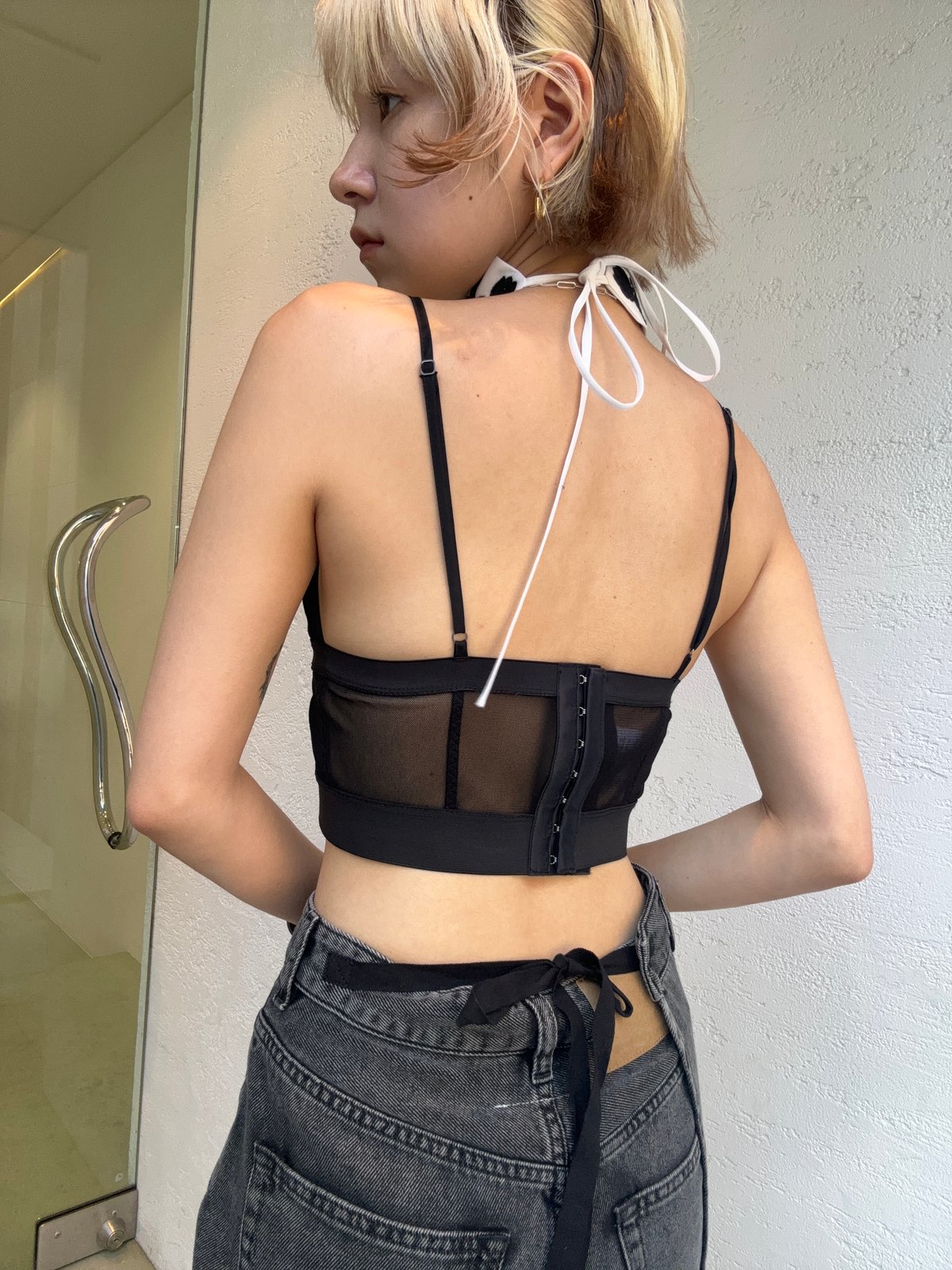 FETICO / SATIN & MESH COMBINED CAMI TOP | JURK