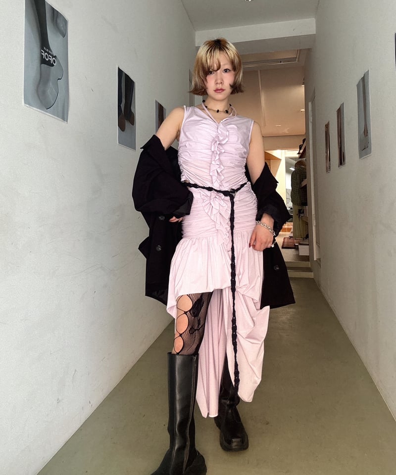 FETICO / STRETCH JERSEY FRILLED DRESS | JURK sh