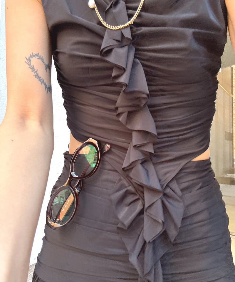 FETICO / STRETCH JERSEY FRILLED DRESS | JURK sh