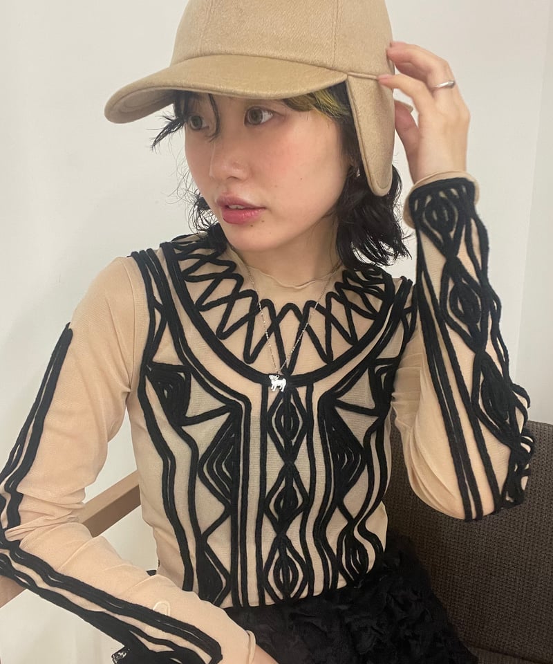 トップス FUMIETANAKA mesh giza long t FUMIE=TANAKA / mesh giza long t | JURK shop tokyo