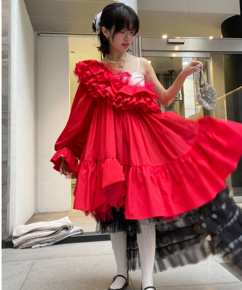 ワンピース VIVIANO Layered Mini Dress VIVIANO × JURK / Layered Mini Dress(red) | JURK