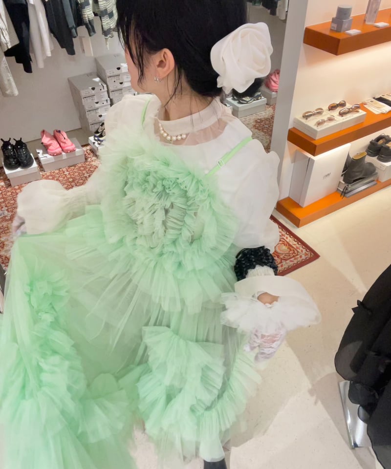 VIVIANO / Tulle Ruffle Cami Dress | JURK shop t