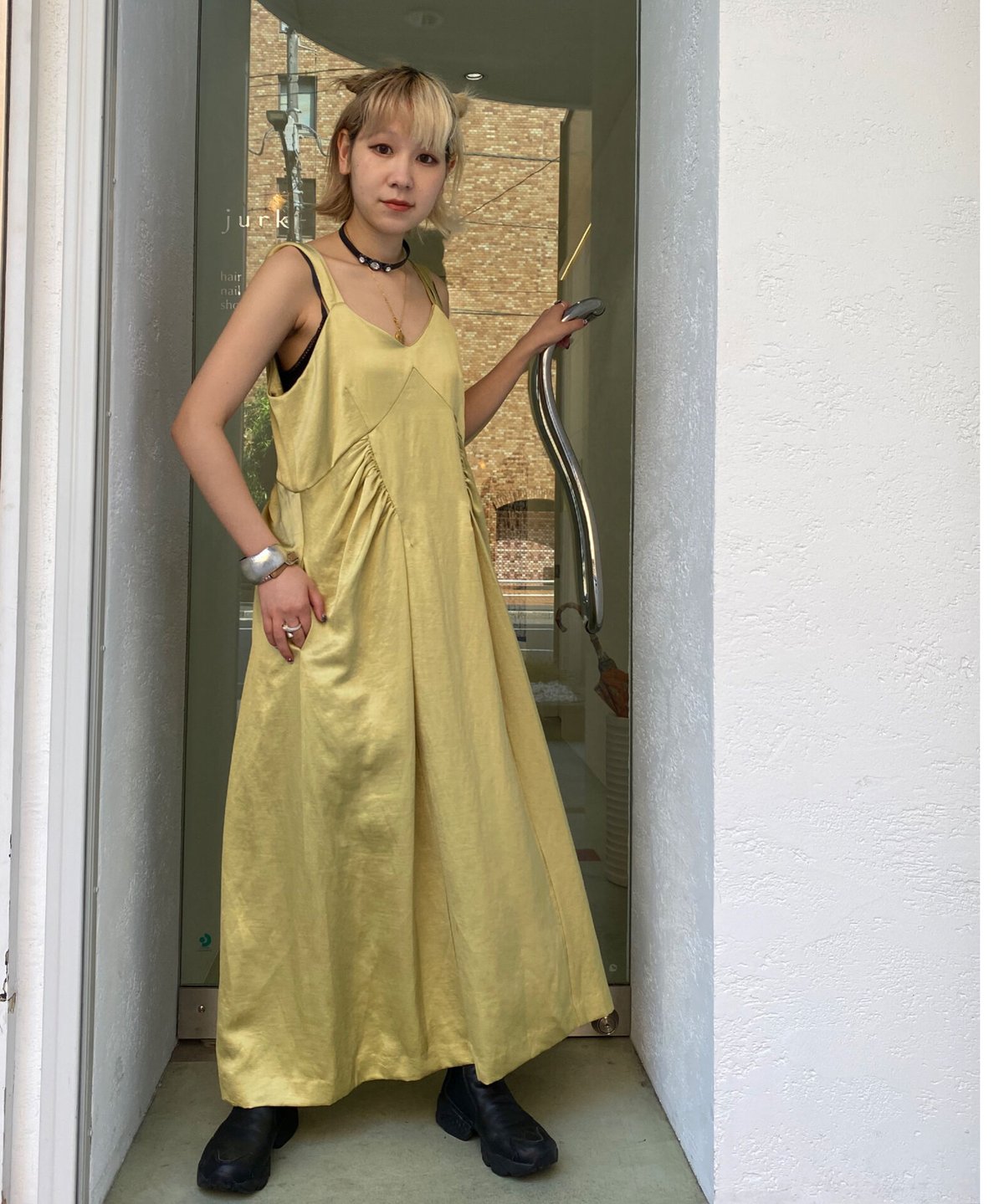 AKIKOAOKI / slipping lime dress | jurk tokyo
