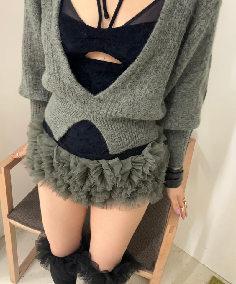 little $uzie / Baby Alpaca Mix Deep V Neck PO |