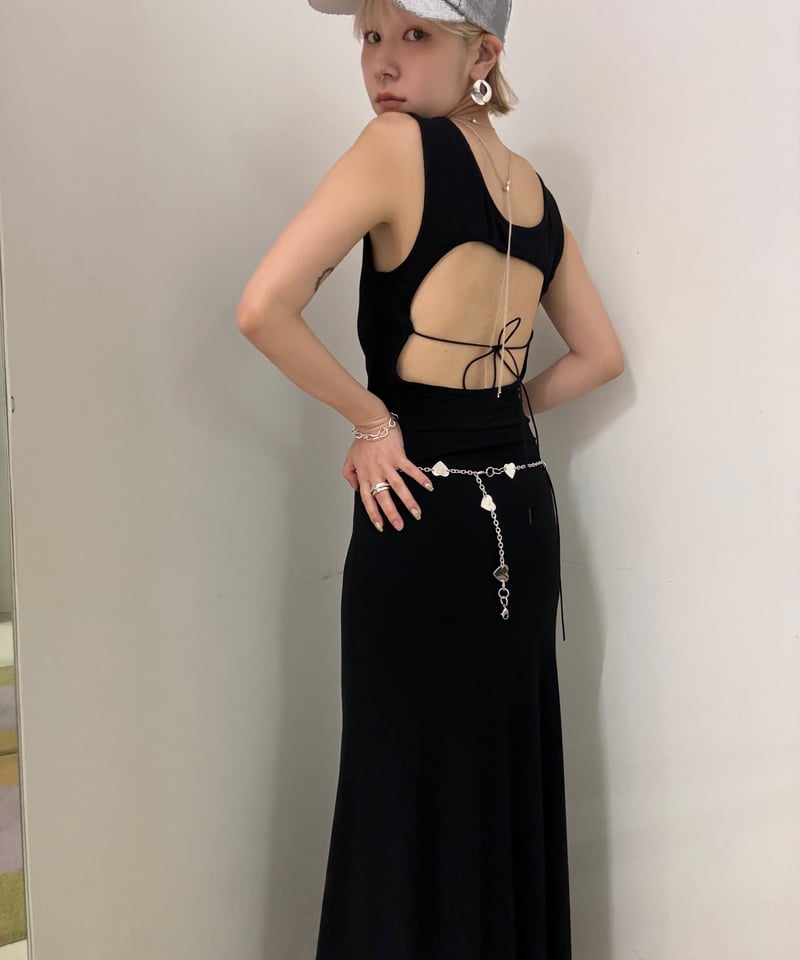 Determ; / Collagen Sleeveless Open Back Dress |