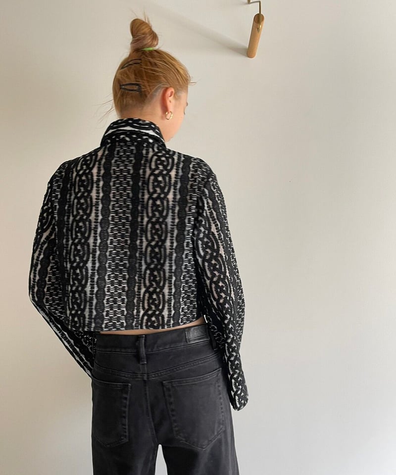 MIKAGESHIN / Knit Embroidery sharp liner shirt