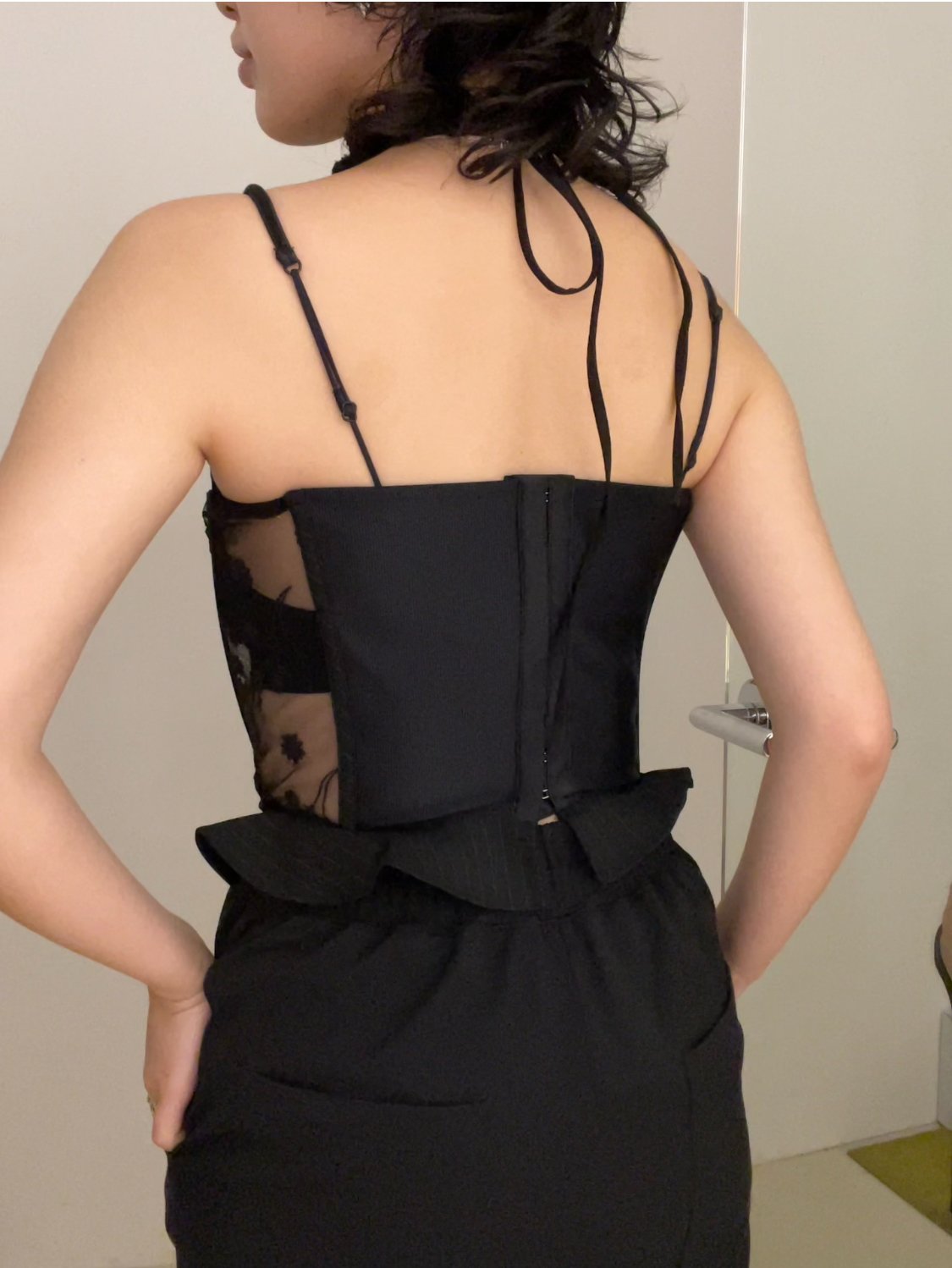 Andersson Bell / combo logo lace corset top | J