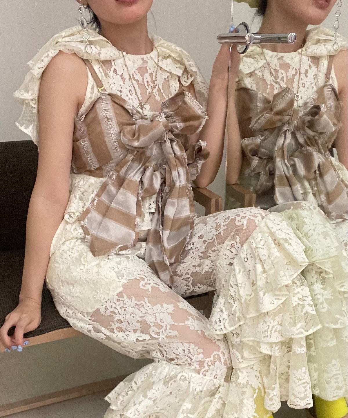 a*o様 VIVIANO x JURK チュールビスチェ　ベージュ VIVIANO x JURK チュールビスチェ ベージュ トップス