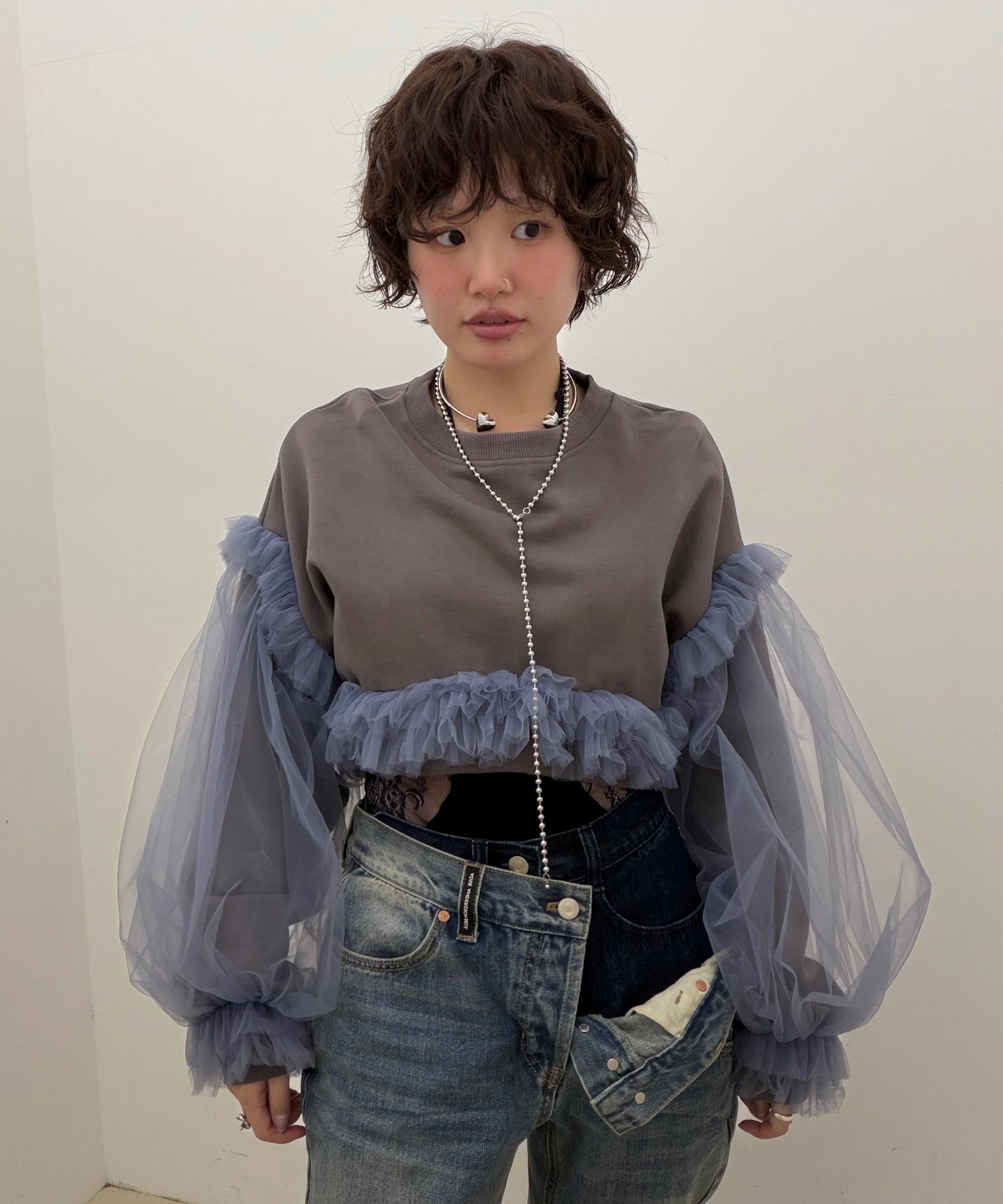 美品 VIVIANO × レディース JURKのTulle Cami Top