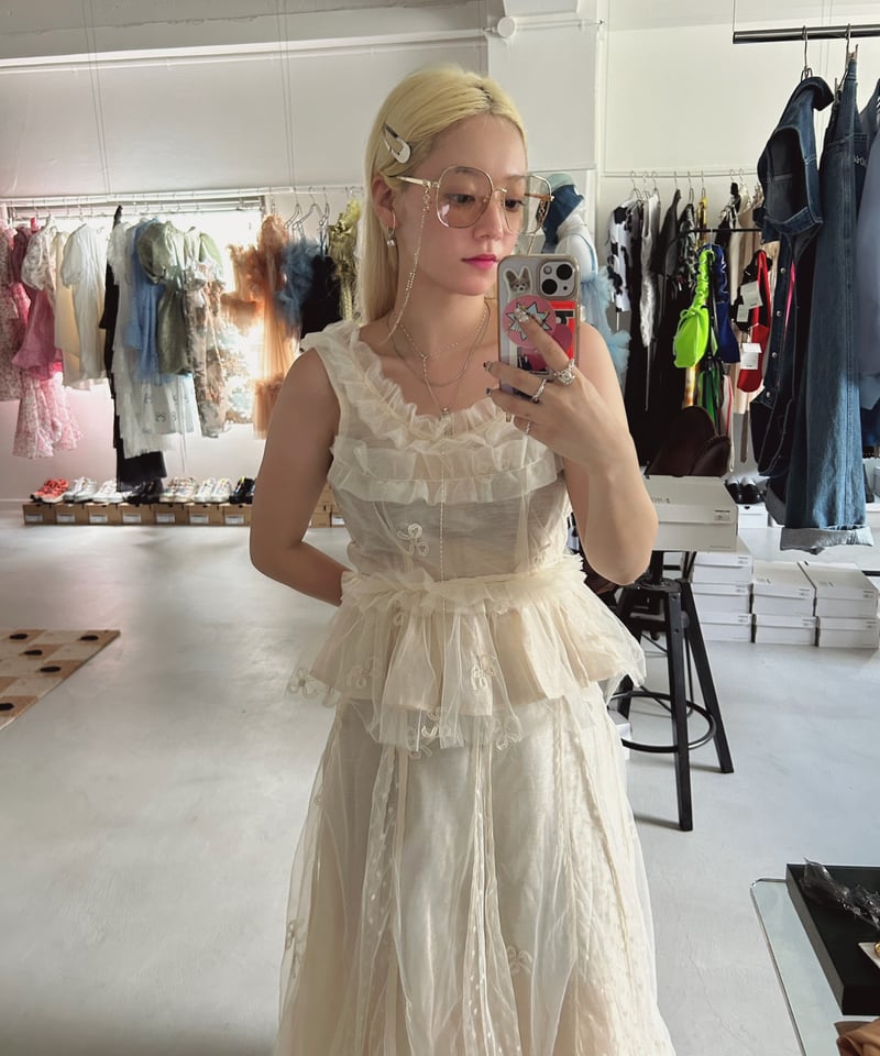 DREAM sister jane/ Jolene Tulle Ruffle Midi Ski DREAM sister jane/ Jolene Tulle Ruffle Midi Ski