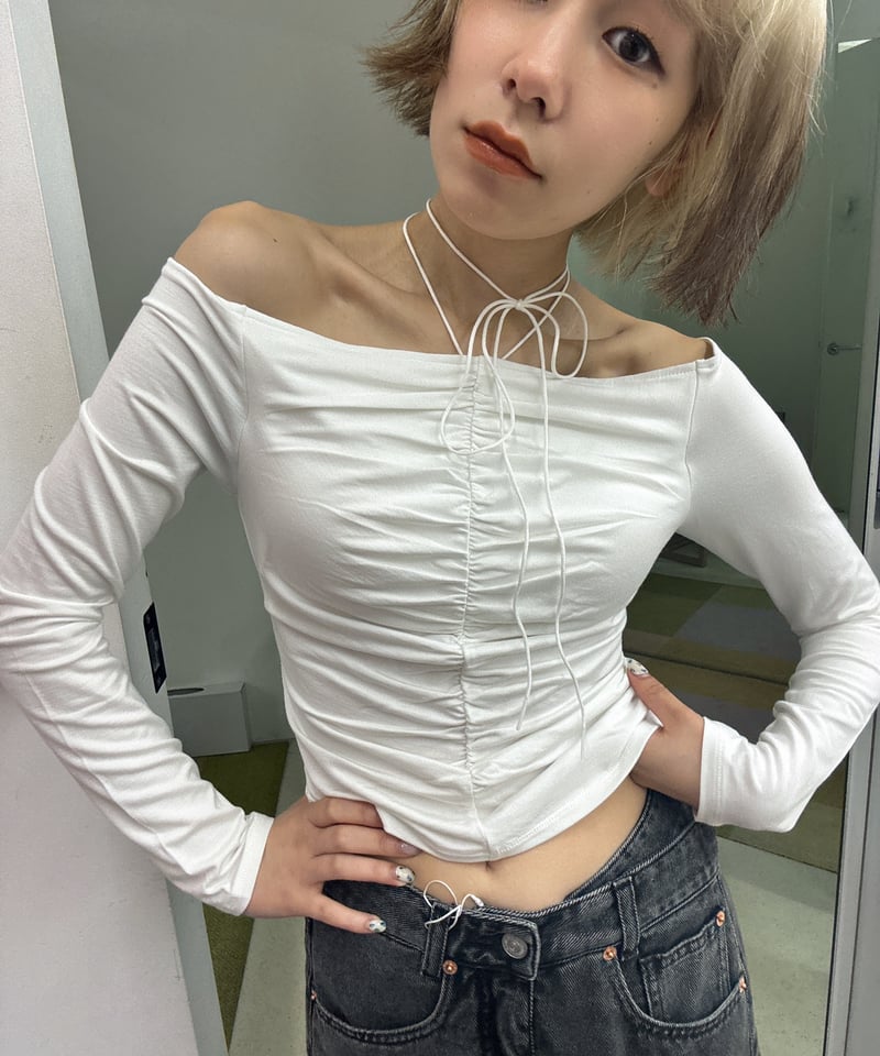 トップス Determ; Gatered Off-shoulder Top Determ; / Gatered Off-shoulder Top | JURK shop
