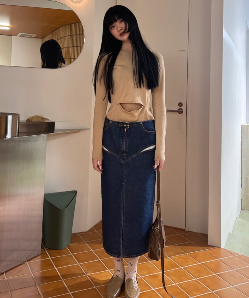 little $uzie - little suzie カシミアニット Little $uzie / Cotton Cashmere Slash Waist Kni