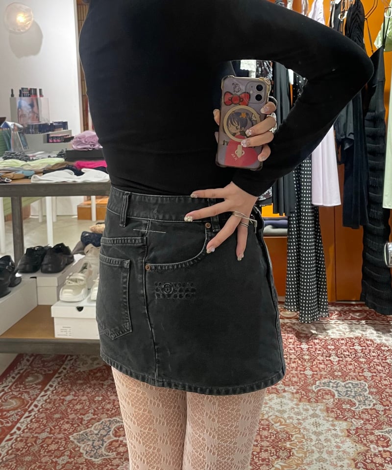 MM6 / black twist denim mini skirt | JURK shop