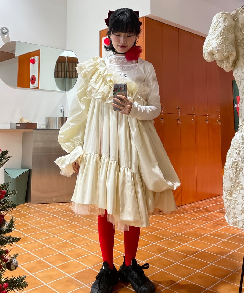 VIVIANO ドレス VIVIANO × JURK / Layered Mini Dress(white) | JU