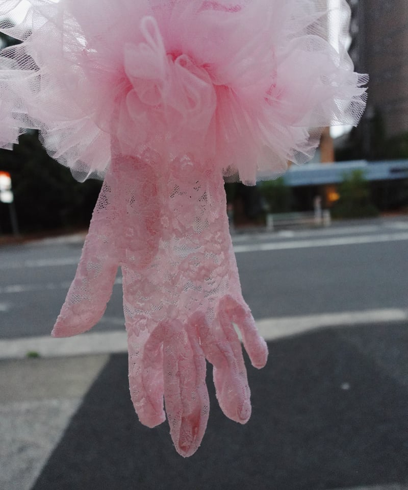 VIVIANO × JURK / Tulle & Lace Gloves(pink) | JU