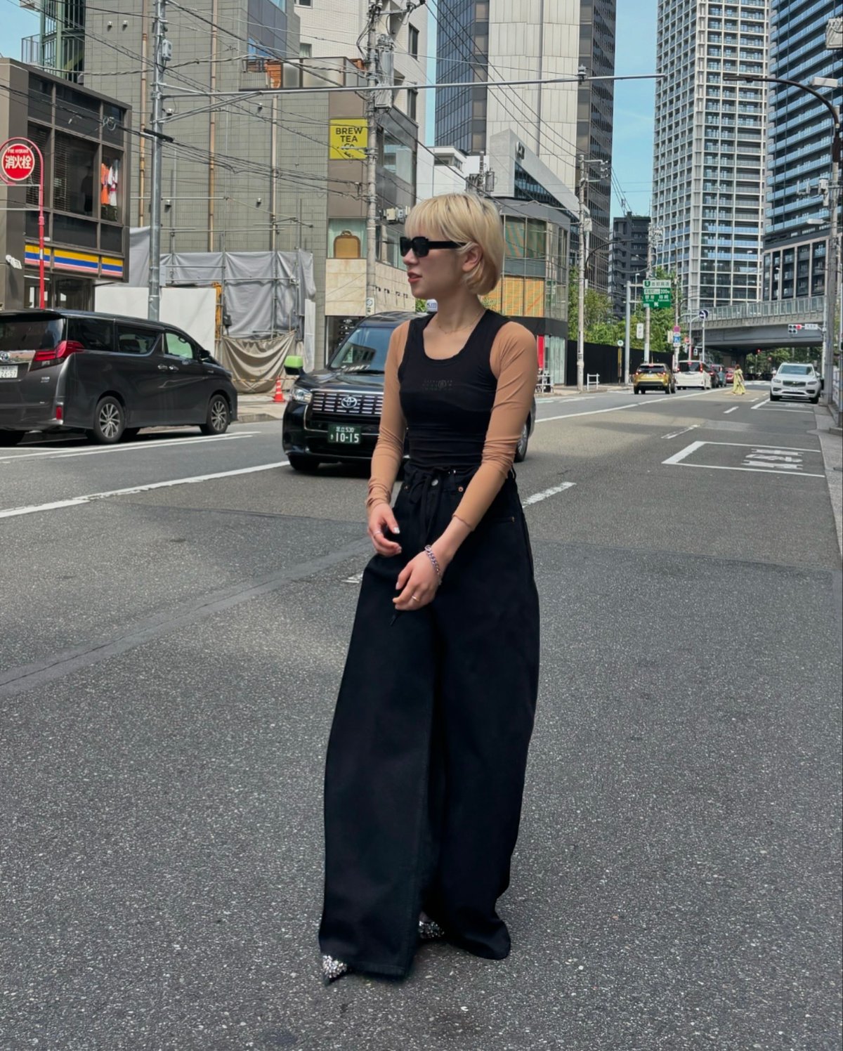 MM6 スキントップス ブラック MM6 / tanktop-like skin top | JURK shop tokyo