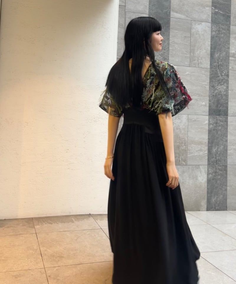 ワンピース MURRAL 2024SS Floating flower lace dress Floating flower lace dress (Black)