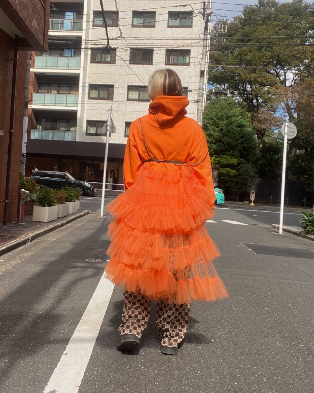 VIVIANO / Asymmetric Tulle Trimmed Hoodie | JUR VIVIANO / Asymmetric Tulle Trimmed Hoodie | JUR