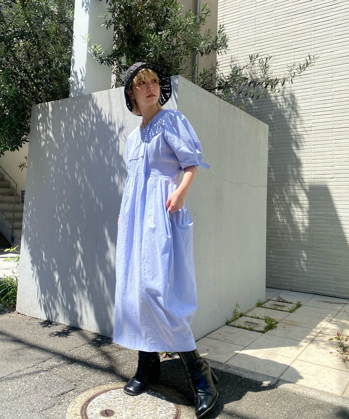 ドレス 「AKIKOAOKI/アキコアオキ」Hem dress-02 AKIKOAOKI