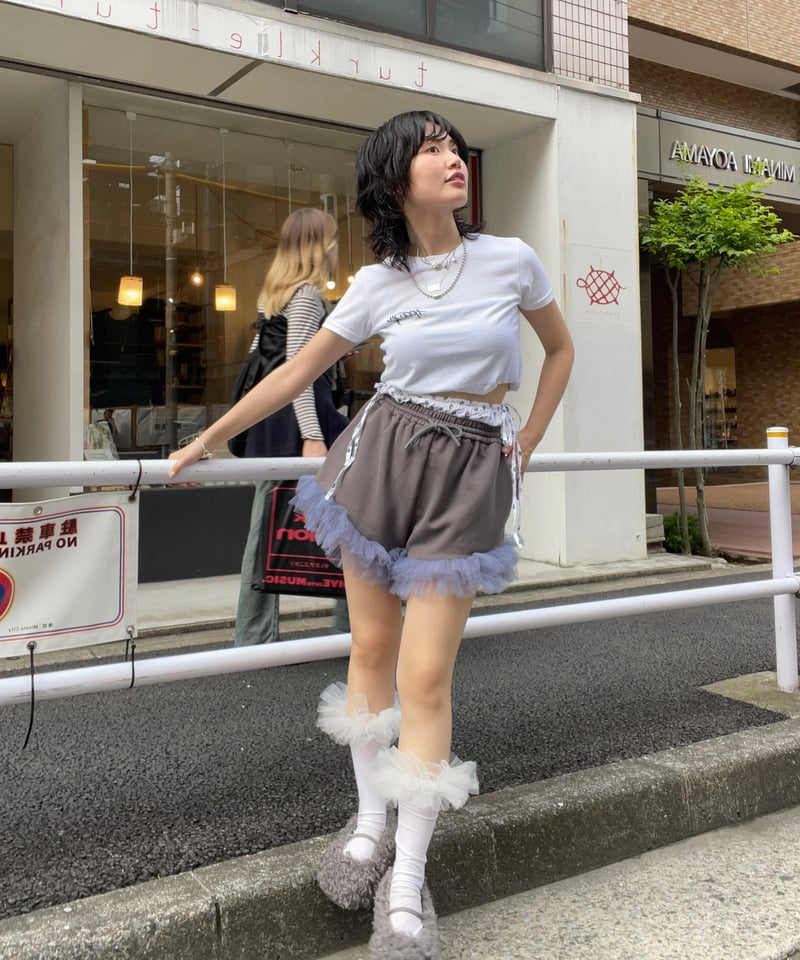 VIVIANO × JURK / Tulle Shorts(gray) | JURK shop