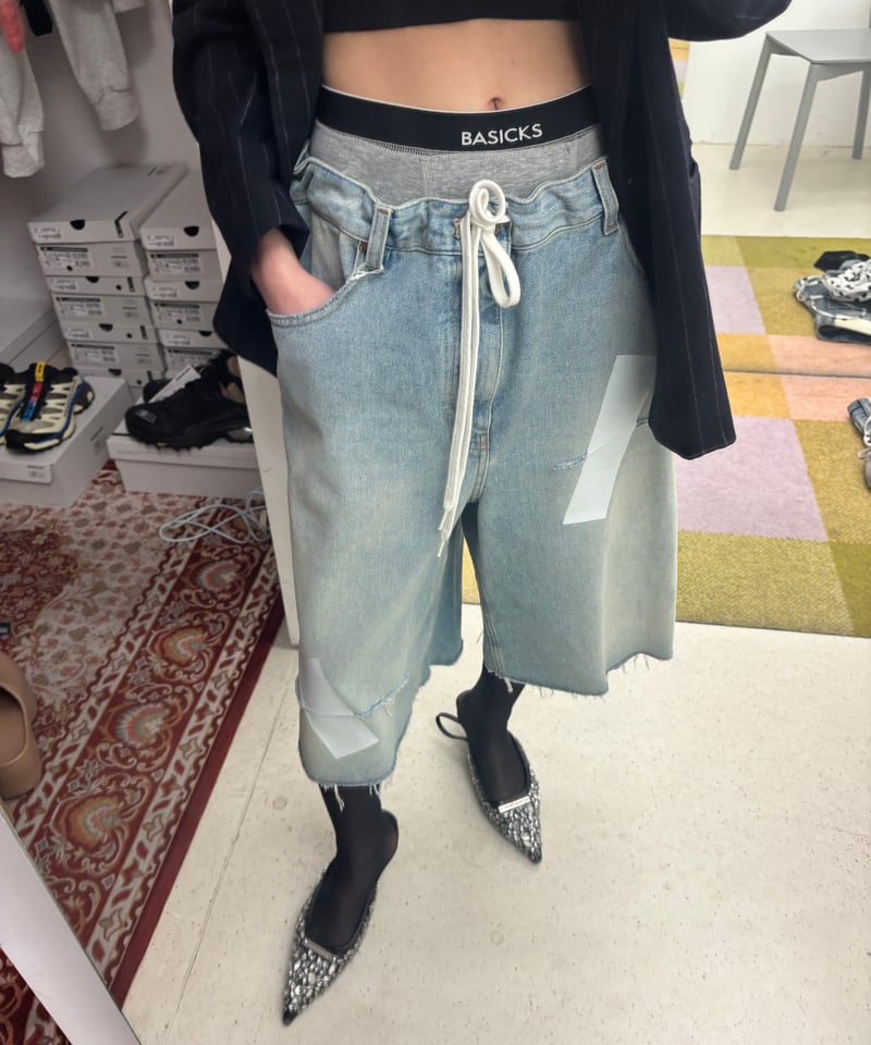 MM6 / blue tape denim short pt | JURK shop tokyo