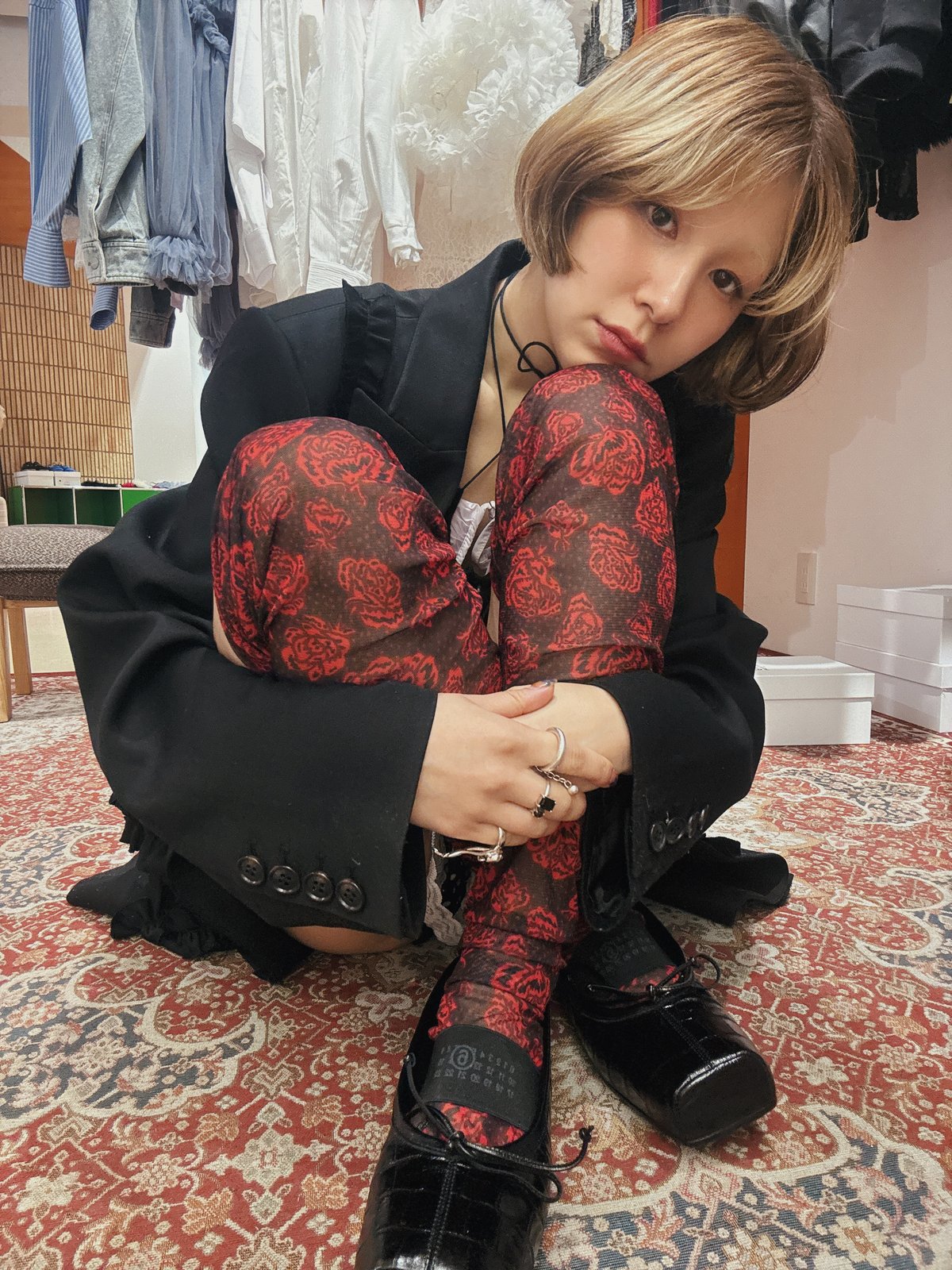 FUMIE=TANAKA / flower mesh socks | JURK shop tokyo